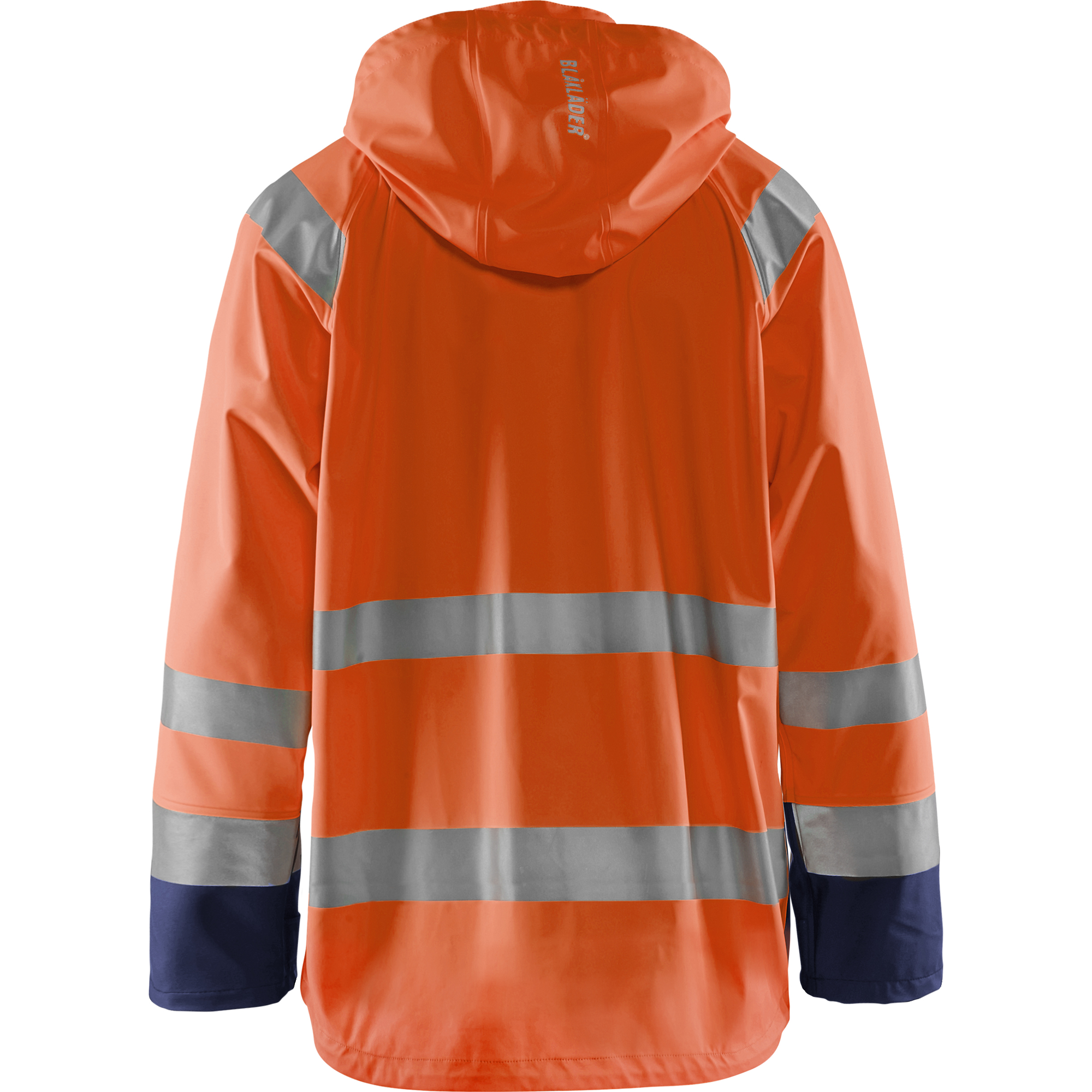 Blaklader High Vis Rain Jacket, Orange/Navy Blue (4)