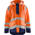 Blaklader High Vis Rain Jacket, Orange/Navy Blue
