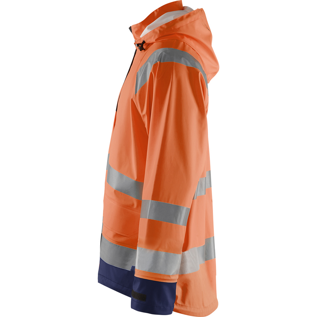 Blaklader High Vis Rain Jacket, Orange/Navy Blue (3)