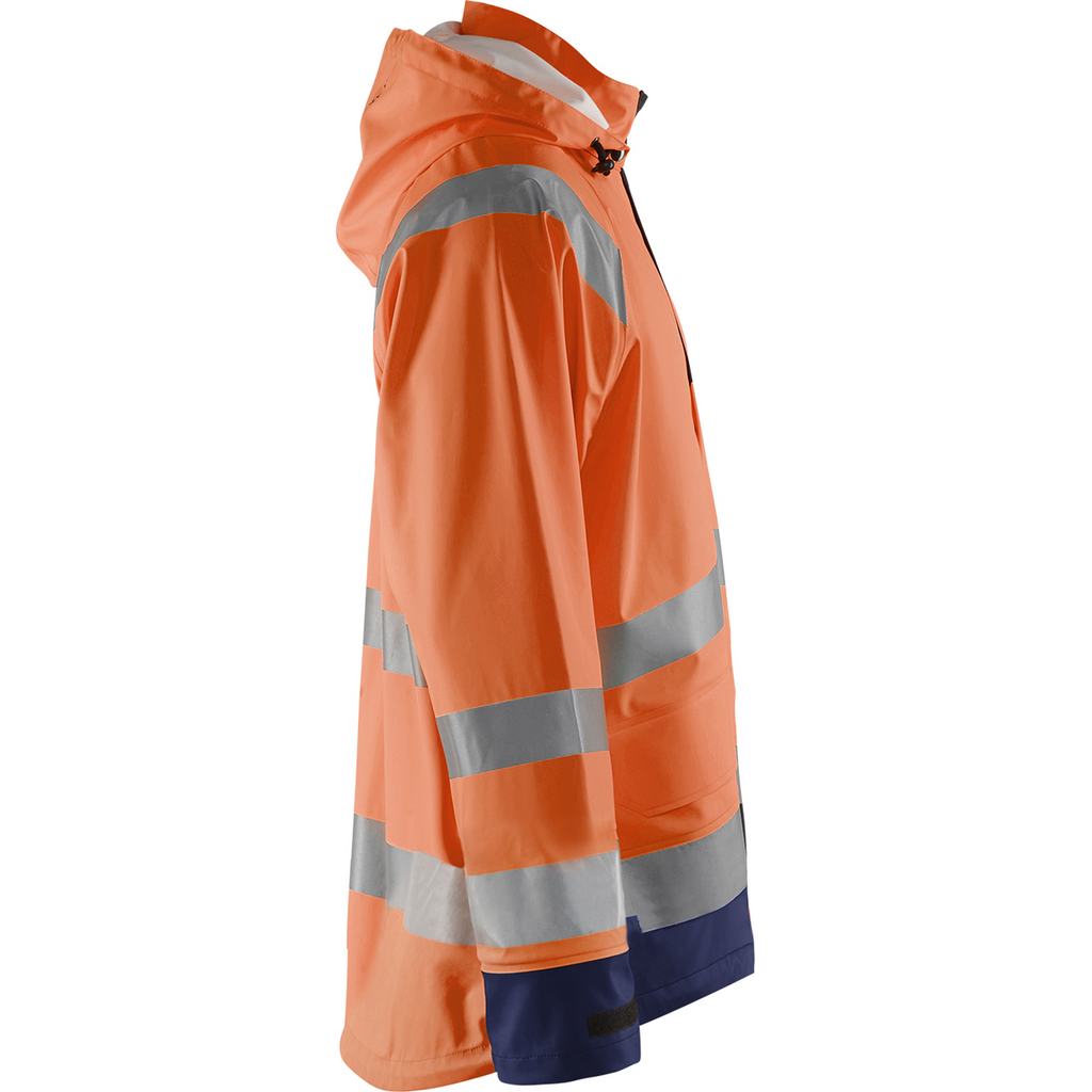 Blaklader High Vis Rain Jacket, Orange/Navy Blue (2)