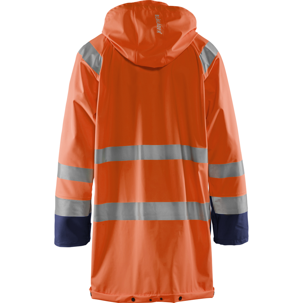 Blaklader High Vis Rain Jacket, Orange/Navy Blue (4)