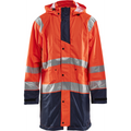 Blaklader High Vis Rain Jacket, Orange/Navy Blue