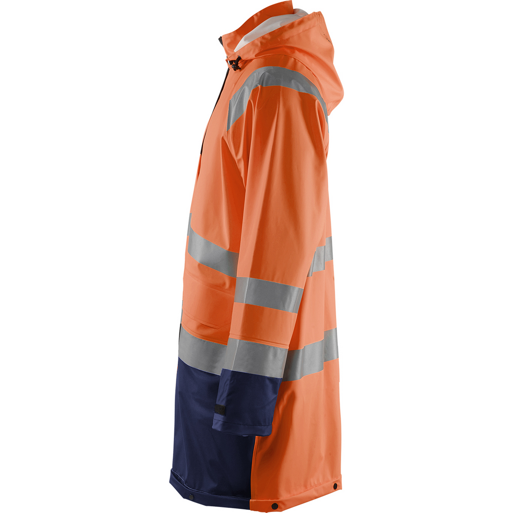 Blaklader High Vis Rain Jacket, Orange/Navy Blue (3)
