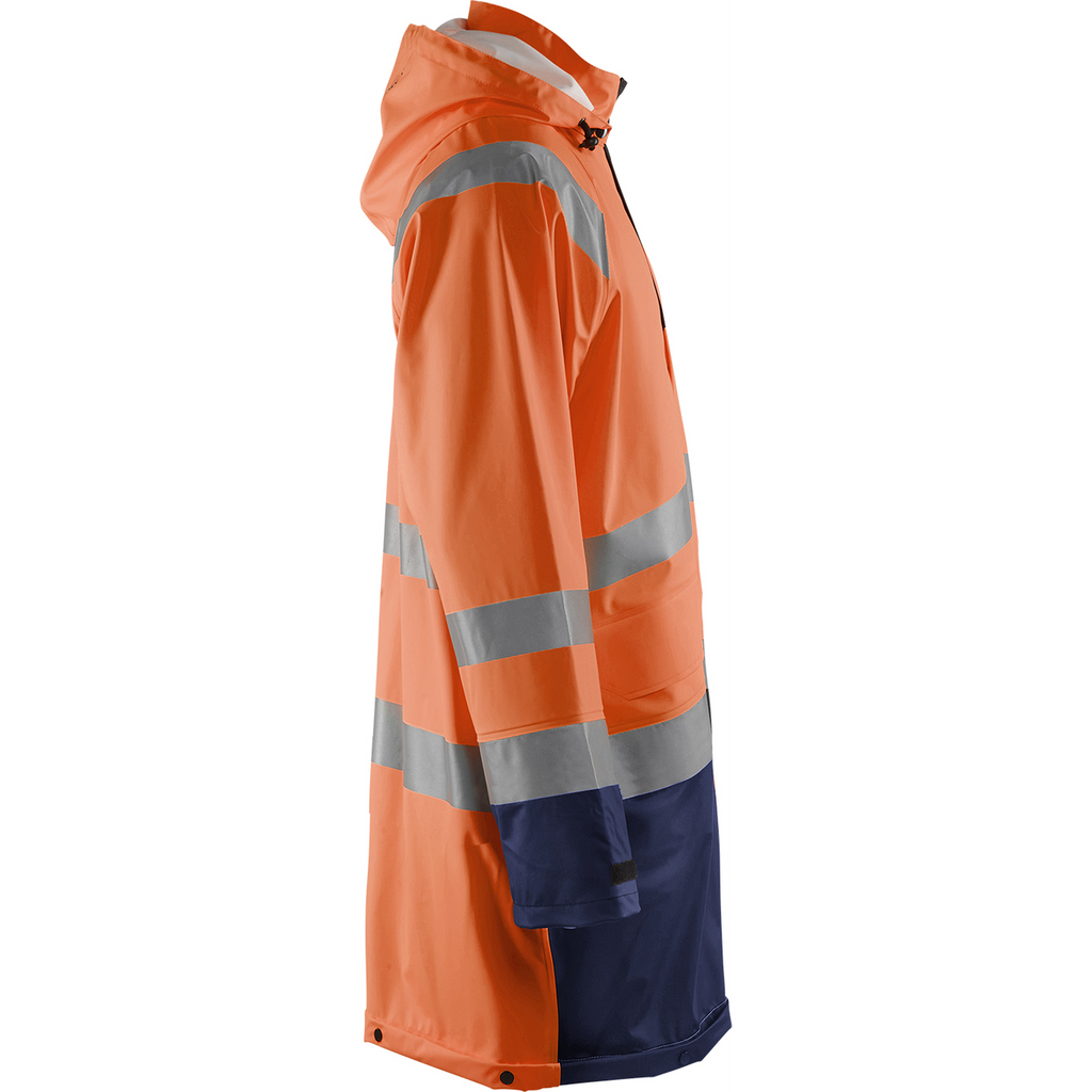 Blaklader High Vis Rain Jacket, Orange/Navy Blue (2)