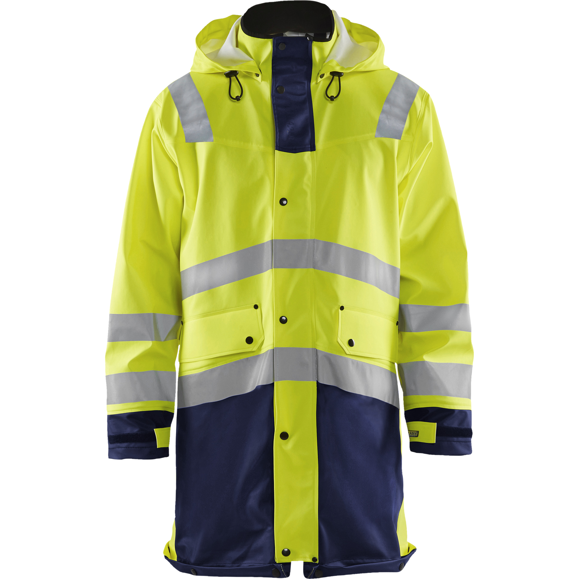 Blaklader High Vis Raincoat, Yellow/Navy