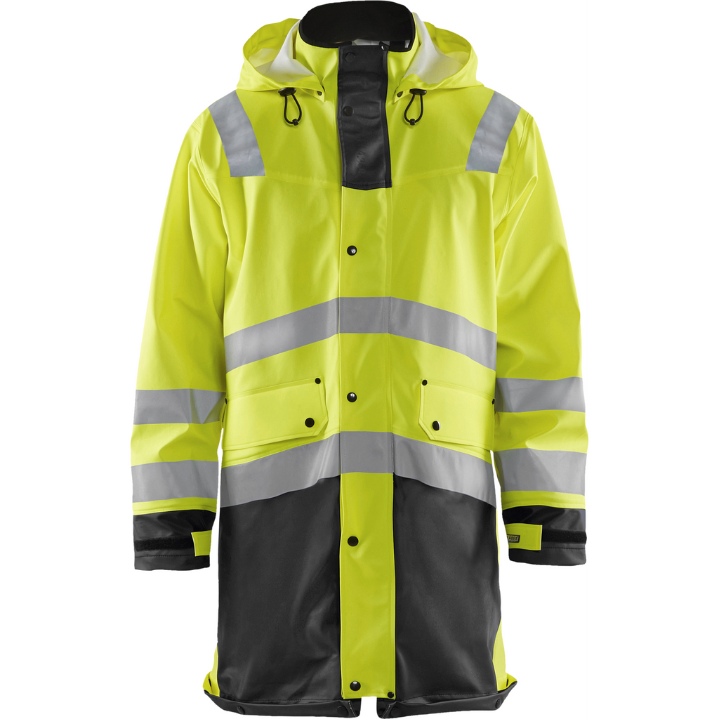 Blaklader High Vis Raincoat, Yellow/Black