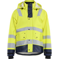 Blaklader High Vis Rain Jacket, Yellow/Navy Blue