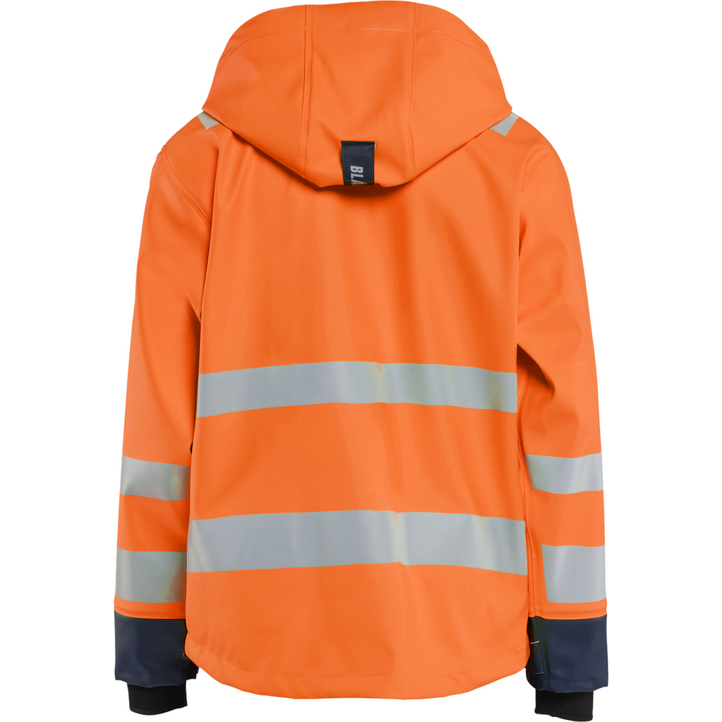 Blaklader High Vis Rain Jacket, Orange/Navy Blue (4)