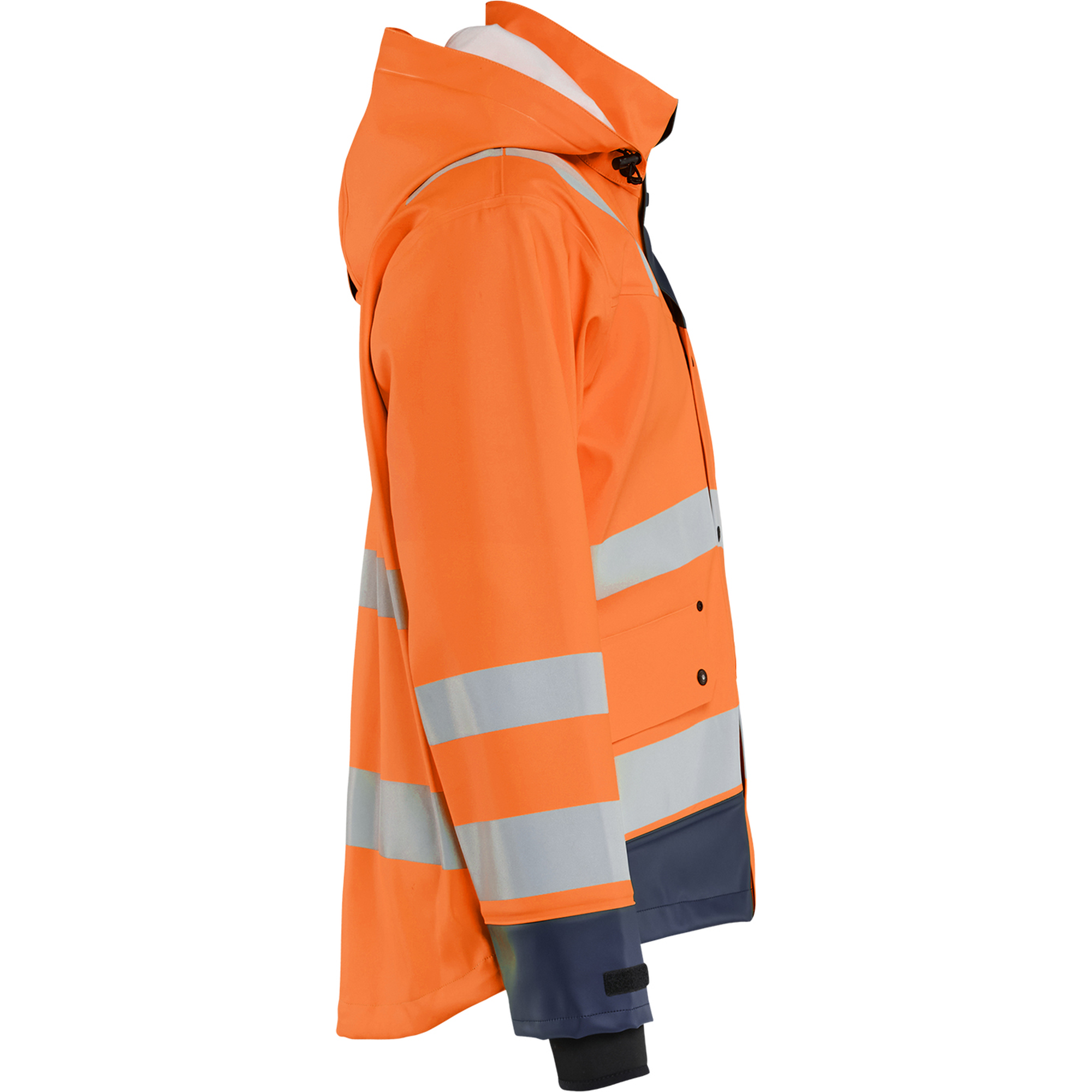 Blaklader High Vis Rain Jacket, Orange/Navy Blue (2)