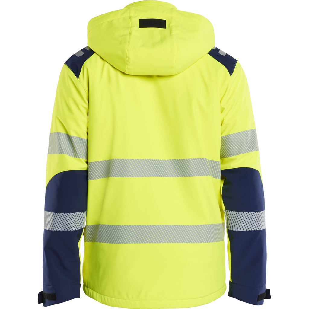 Blaklader High Vis Lined Lightweight Softshell Winter Jacket, Yellow/Navy (4)