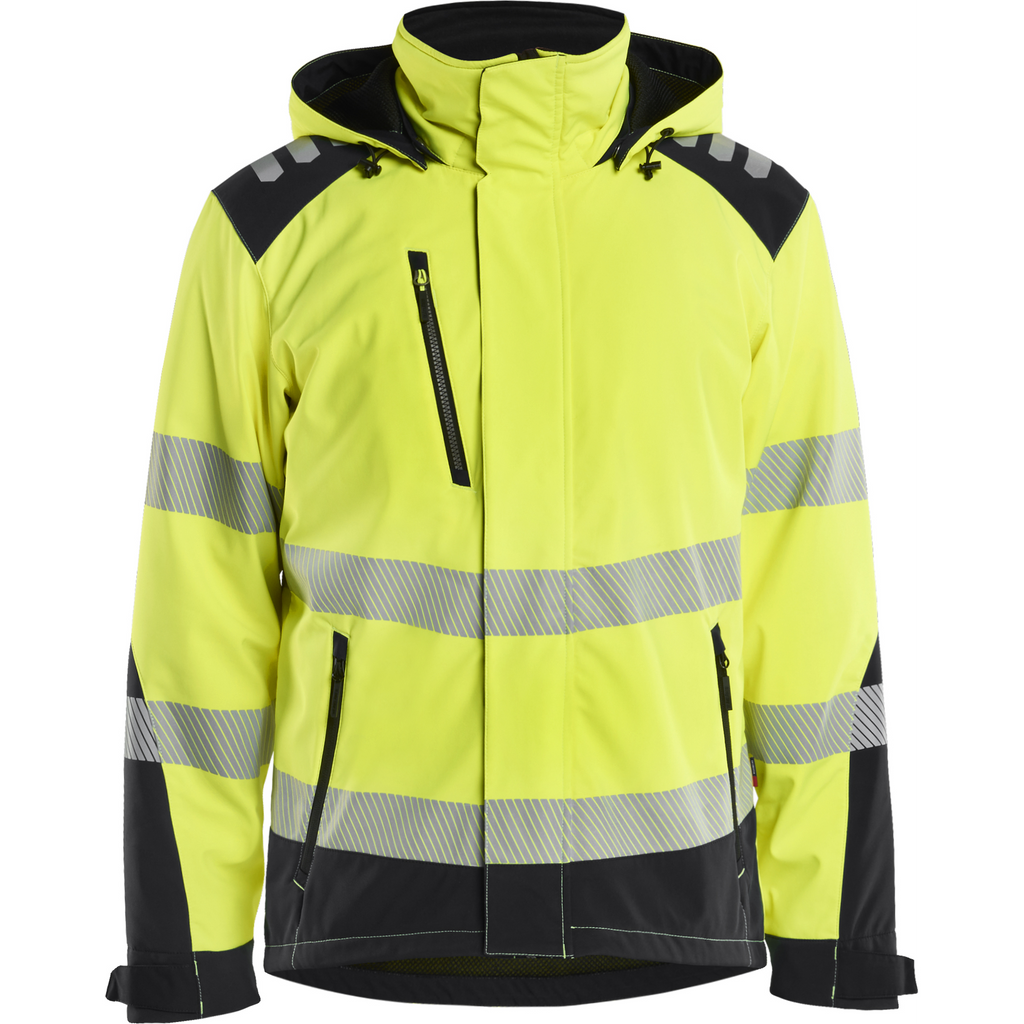 Blaklader High Vis Lined Lightweight Softshell Winter Jacket, Yellow/Black