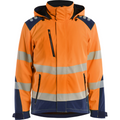 Blaklader Lined Lightweight High Vis Softshell Winter Jacket, Orange/Navy