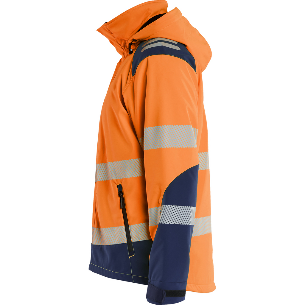 Blaklader Lined Lightweight High Vis Softshell Winter Jacket, Orange/Navy (3)