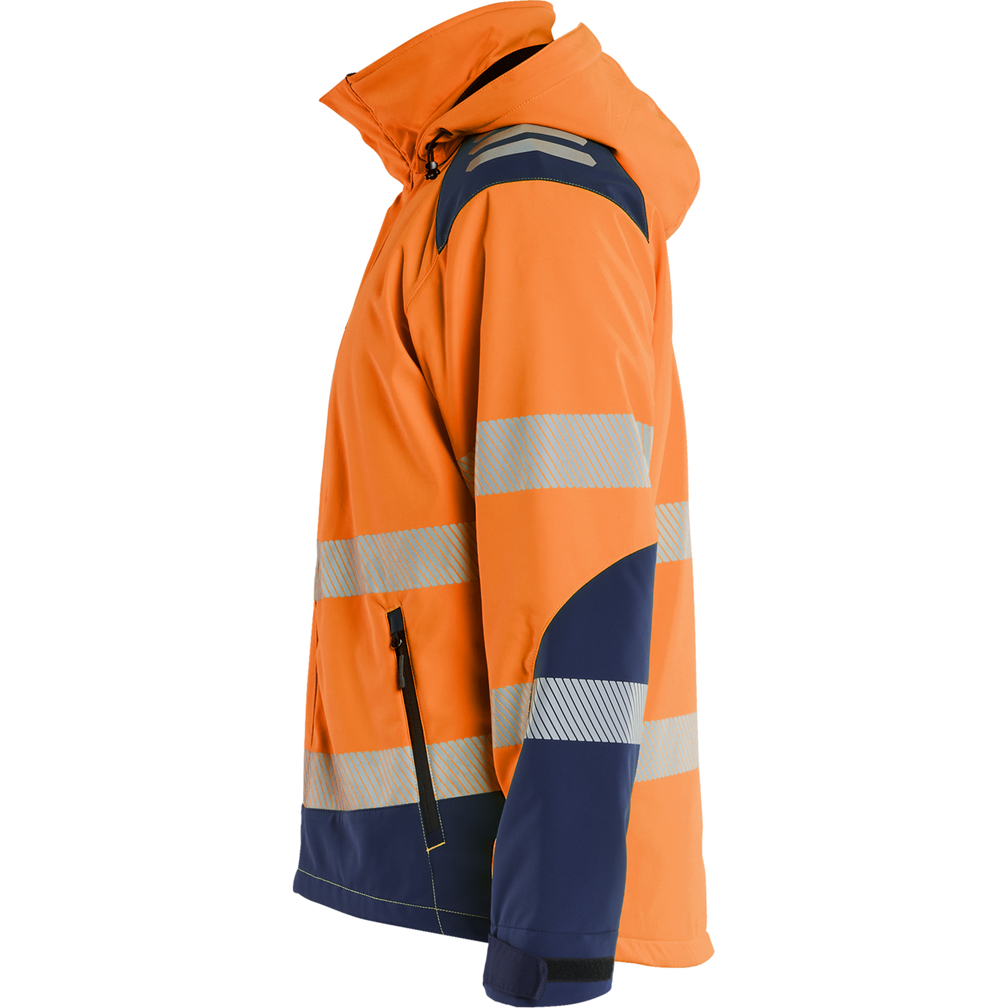 Blaklader Lined Lightweight High Vis Softshell Winter Jacket, Orange/Navy (3)