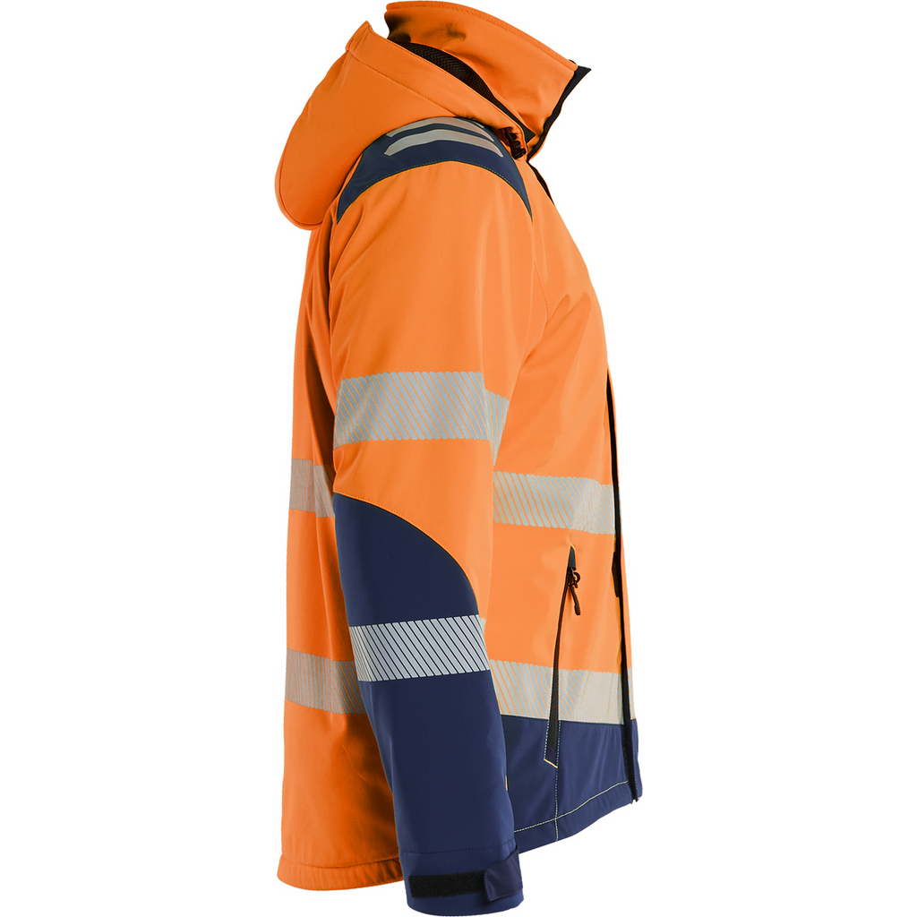 Blaklader Lined Lightweight High Vis Softshell Winter Jacket, Orange/Navy (2)