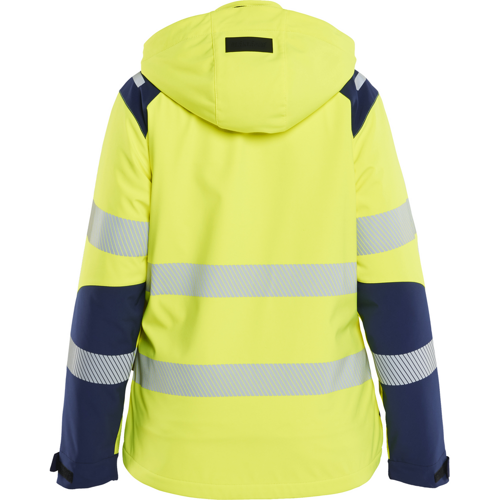 Blaklader High Vis Ladies Lined Lightweight Softshell Winter Jacket, Yellow/Navy (4)