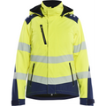 Blaklader High Vis Ladies Lined Lightweight Softshell Winter Jacket, Yellow/Navy
