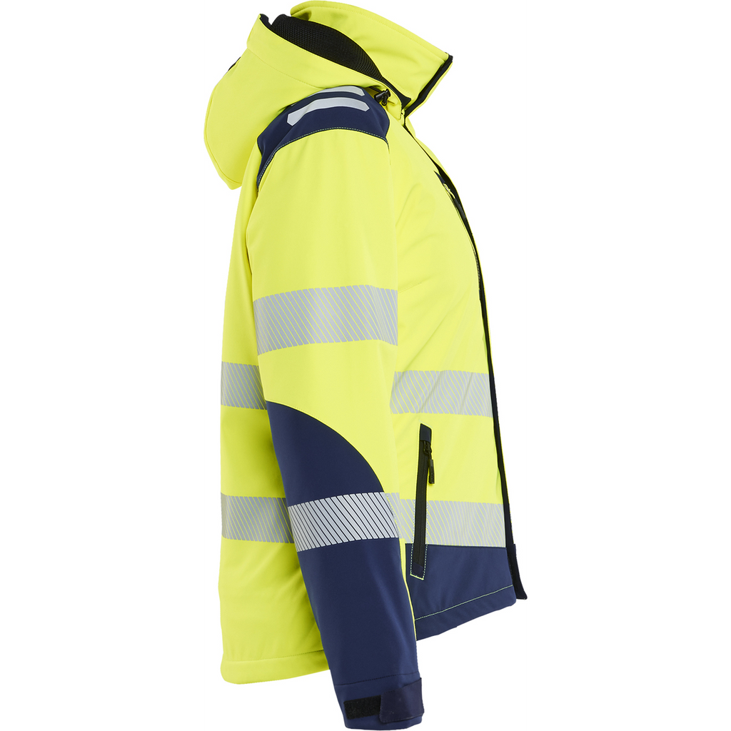 Blaklader High Vis Ladies Lined Lightweight Softshell Winter Jacket, Yellow/Navy (2)