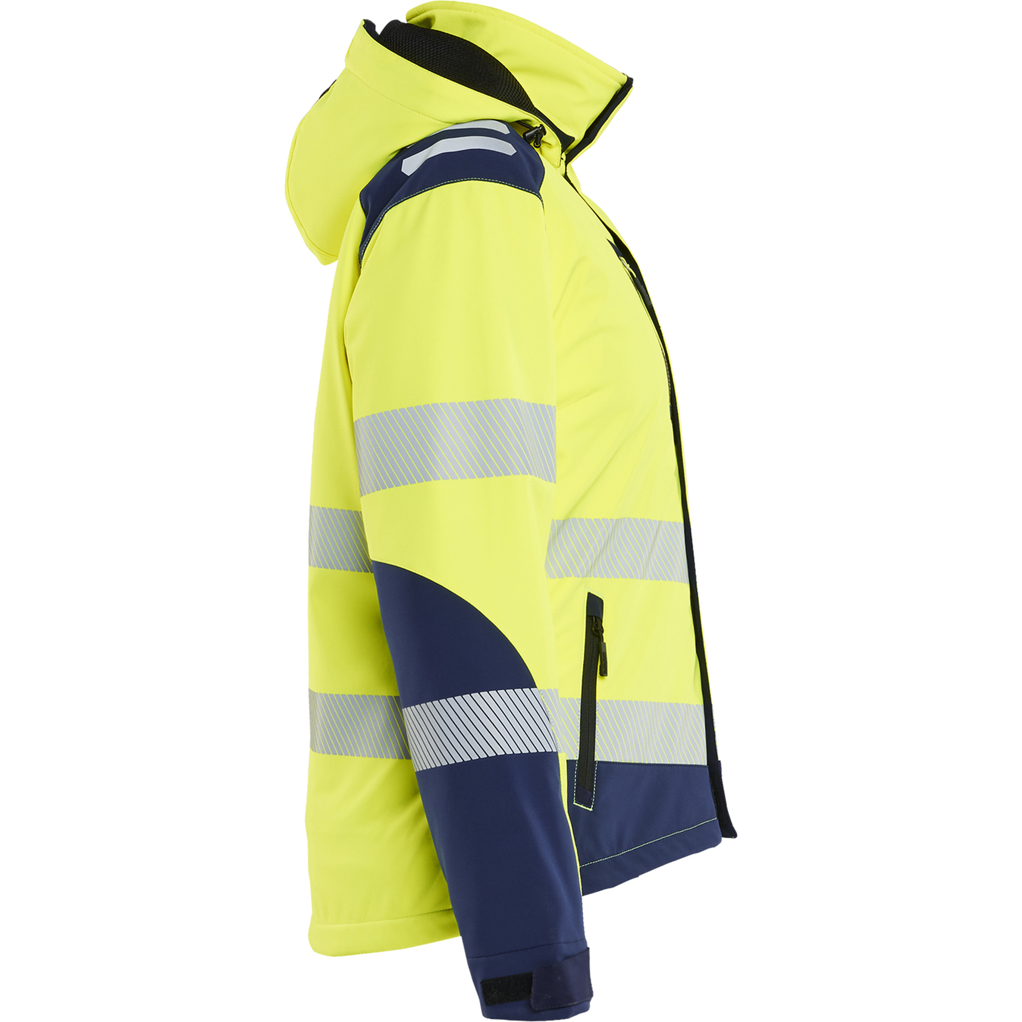 Blaklader High Vis Ladies Lined Lightweight Softshell Winter Jacket, Yellow/Navy (2)