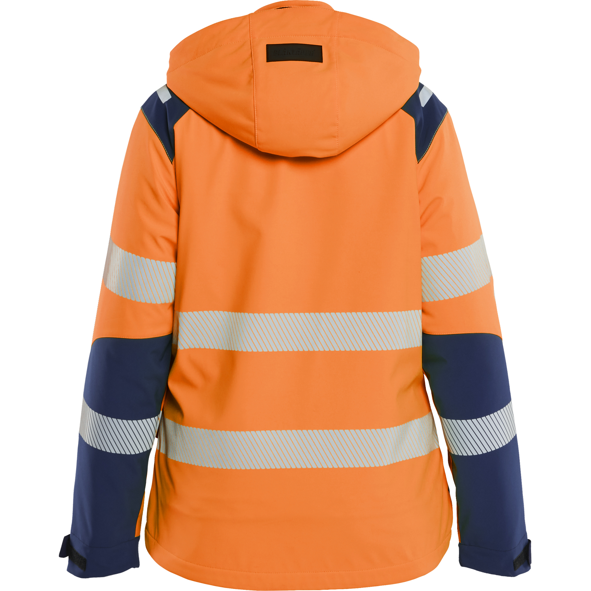 Blaklader High Vis Ladies Lined Lightweight Softshell Winter Jacket, Orange/Navy Blue (4)
