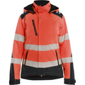 Blaklader High Vis Ladies Lined Lightweight Softshell Winter Jacket, Red/Black