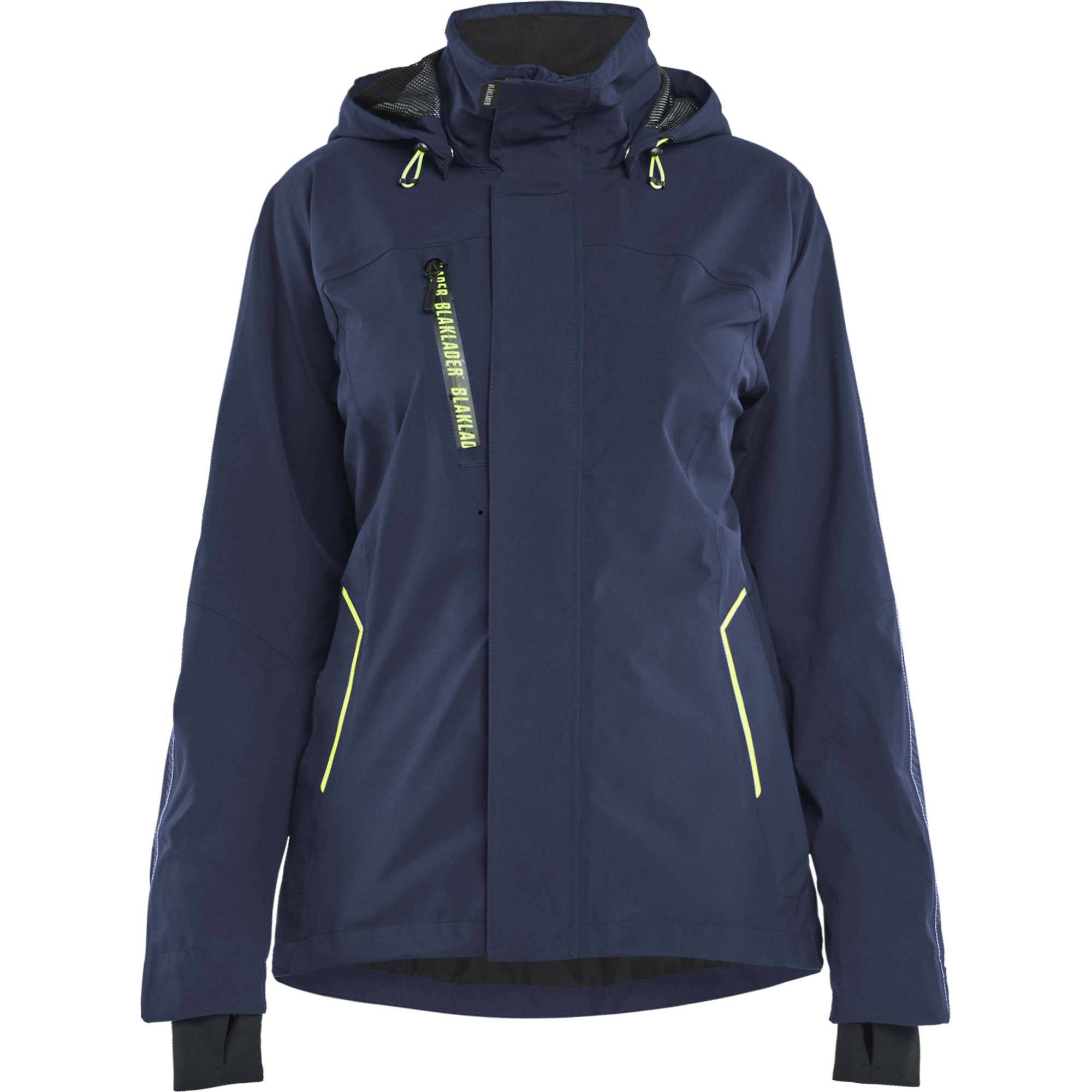 Blaklader Ladies' Stretch Shell Jacket, Dark Navy/Yellow
