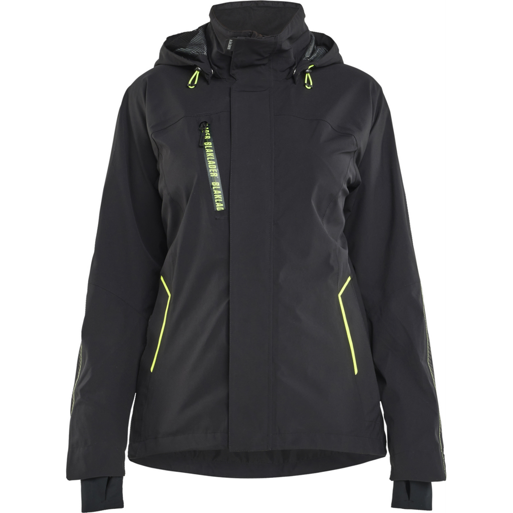 Blaklader Ladies Stretch Shell Jacket, Black/Yellow