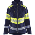 Blaklader High Vis Ladies Softshell Jacket, Navy Blue/ Yellow