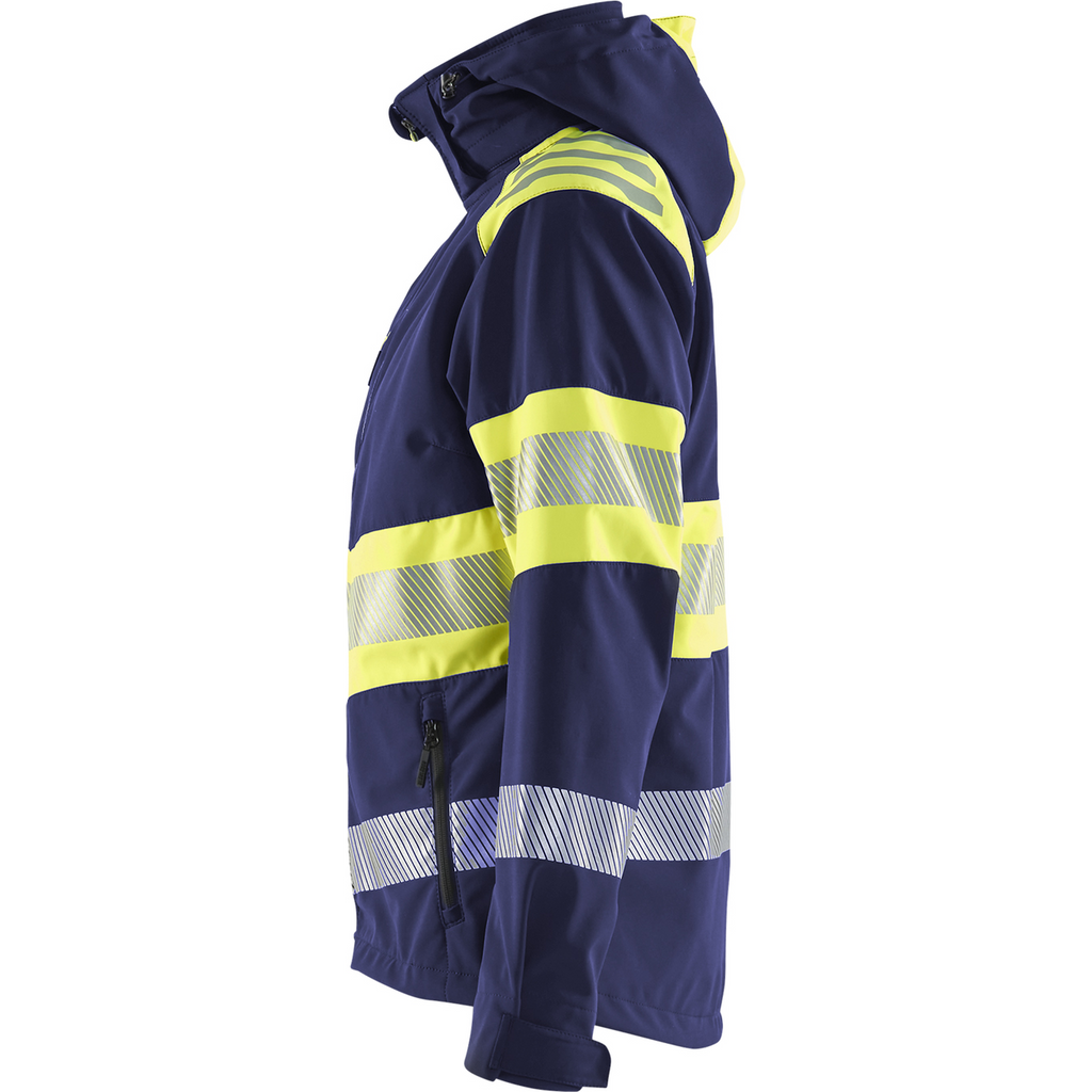 Blaklader High Vis Ladies Softshell Jacket, Navy Blue/ Yellow (3)
