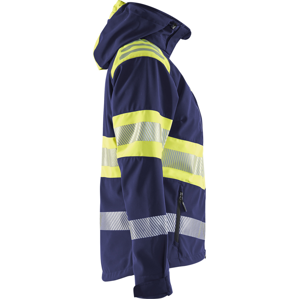 Blaklader High Vis Ladies Softshell Jacket, Navy Blue/ Yellow (2)
