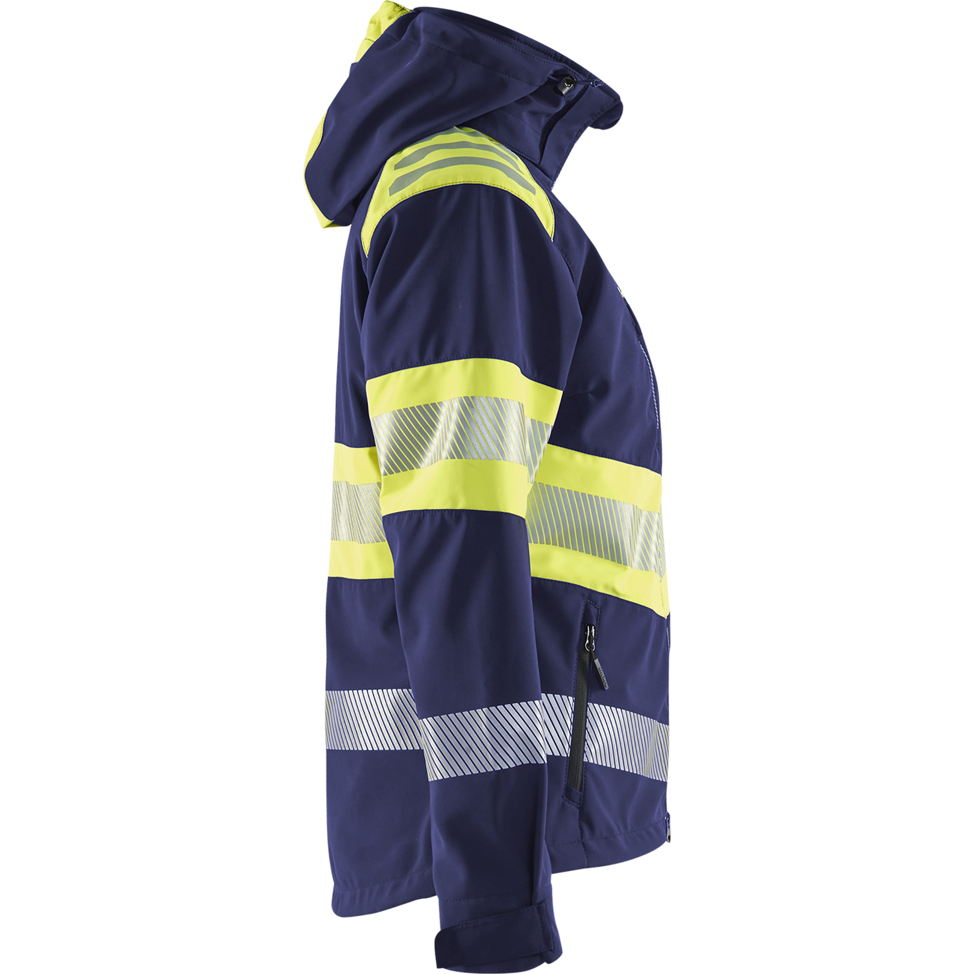 Blaklader High Vis Ladies Softshell Jacket, Navy Blue/ Yellow (2)