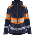 Blaklader High Vis Ladies Softshell Jacket, Navy/Orange