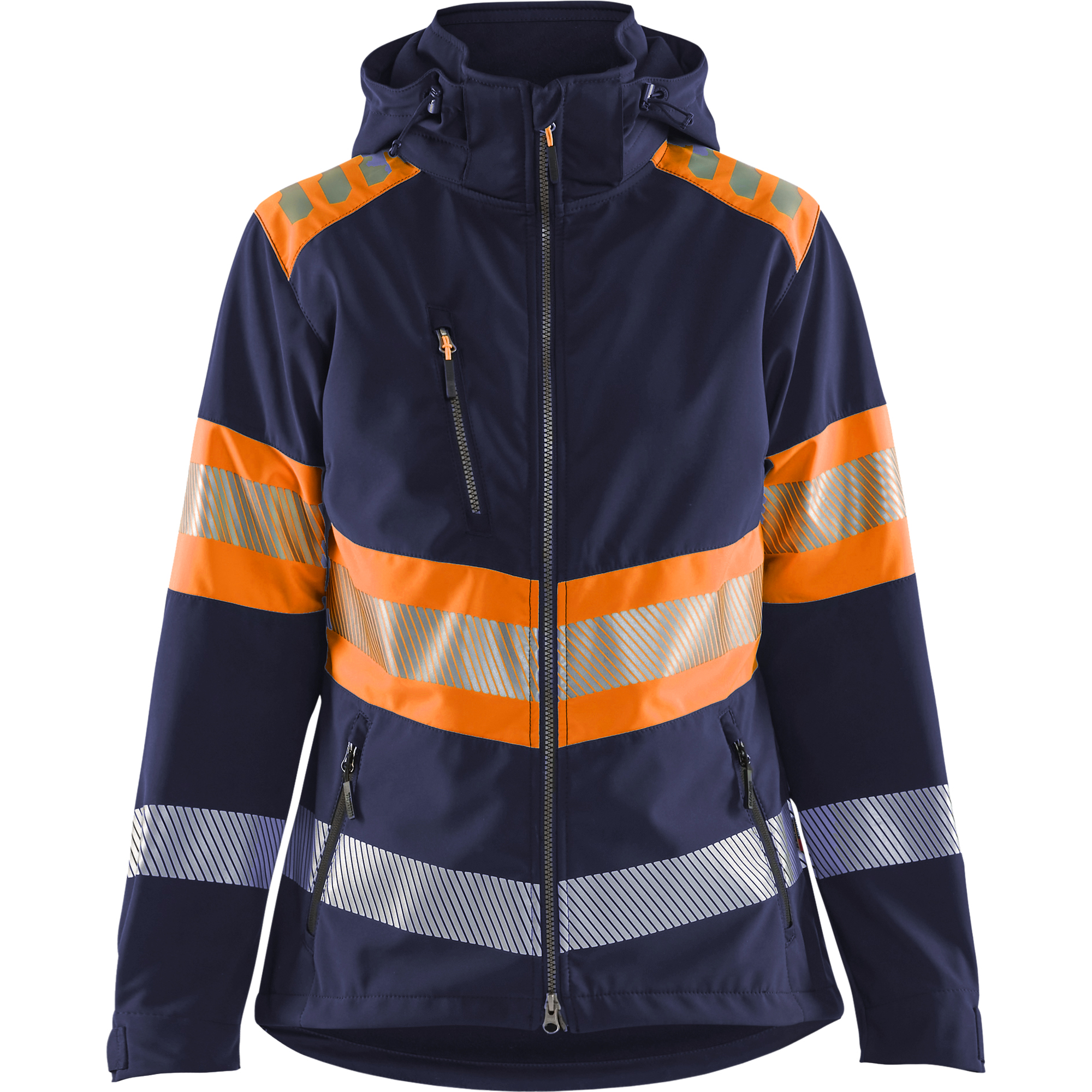 Blaklader High Vis Ladies Softshell Jacket, Navy/Orange