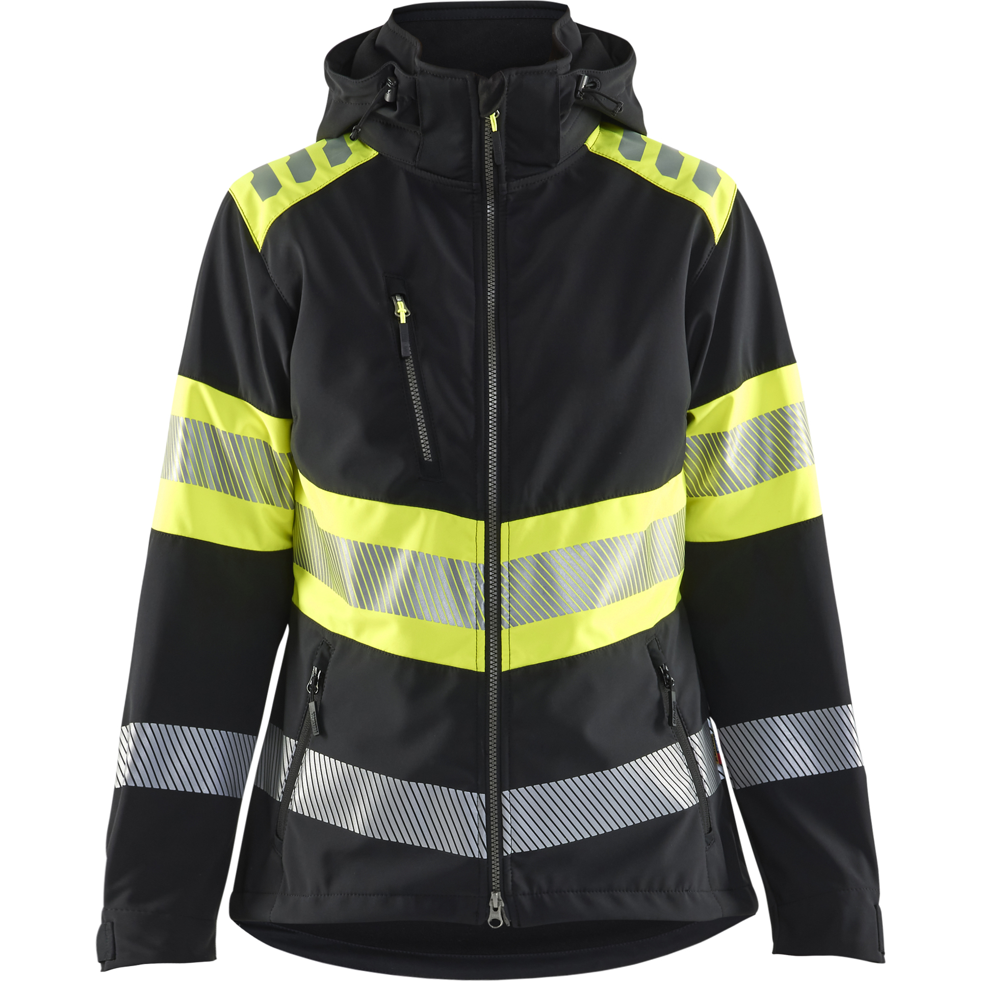 Blaklader High Vis Women's Softshell Jacket, Black/Yellow