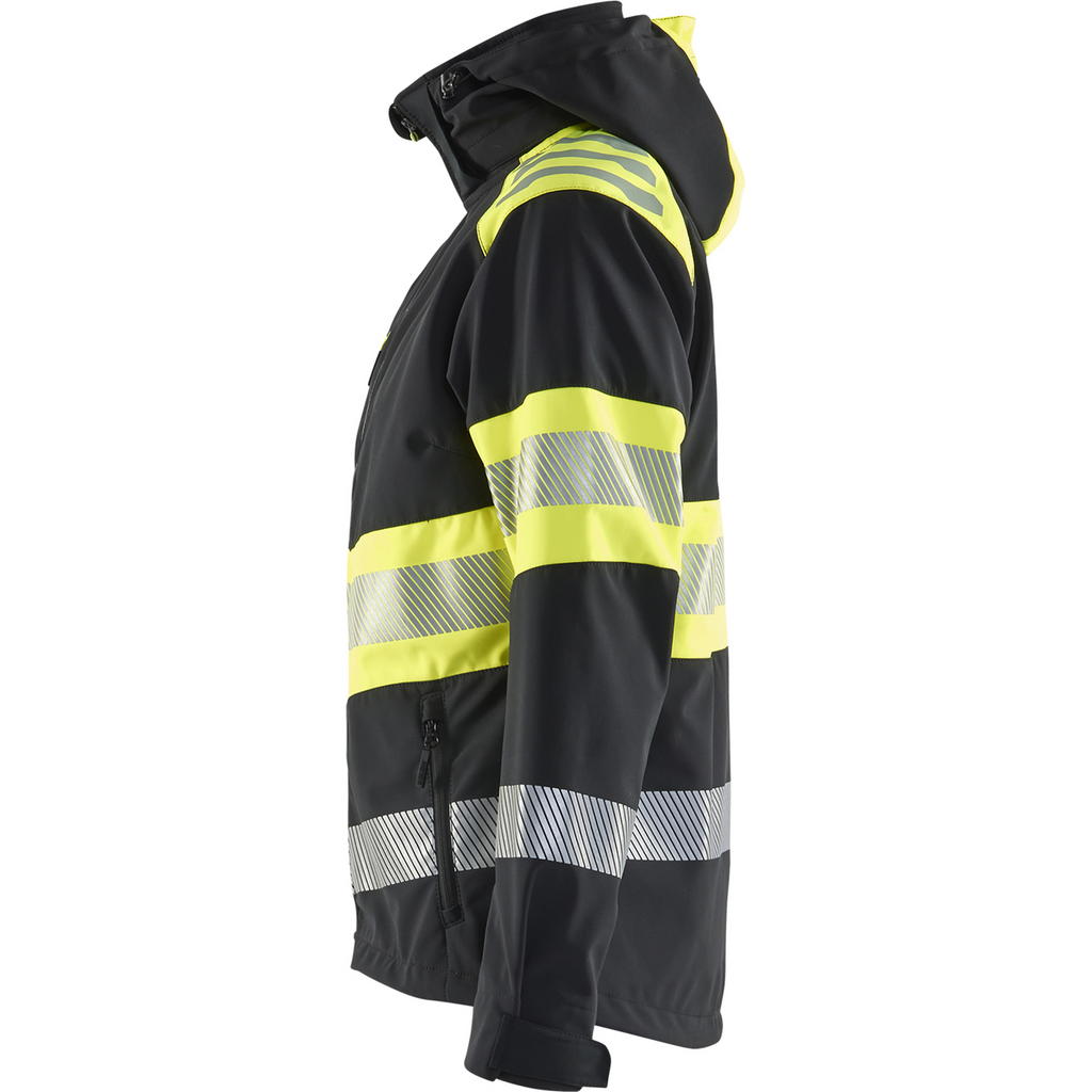 Blaklader High Vis Women's Softshell Jacket, Black/Yellow (3)