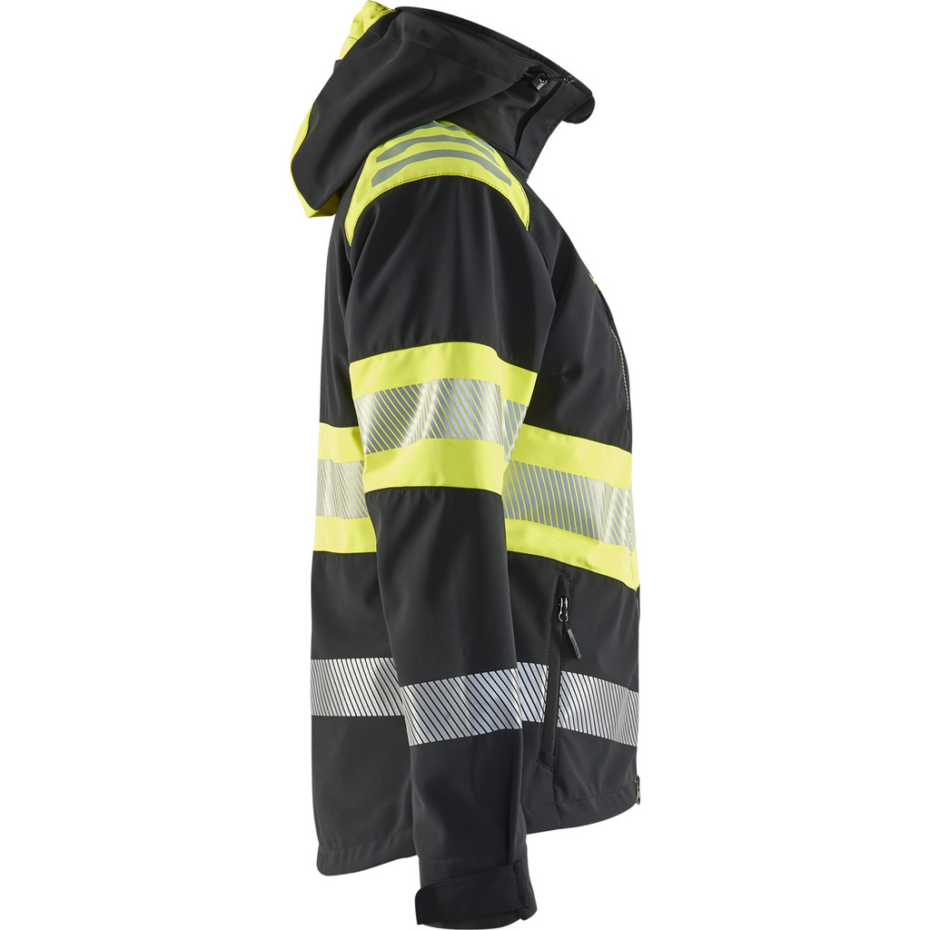 Blaklader High Vis Women's Softshell Jacket, Black/Yellow (2)