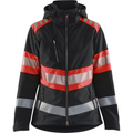 Blaklader High Vis Women's Softshell Jacket, Black/High Vis Red