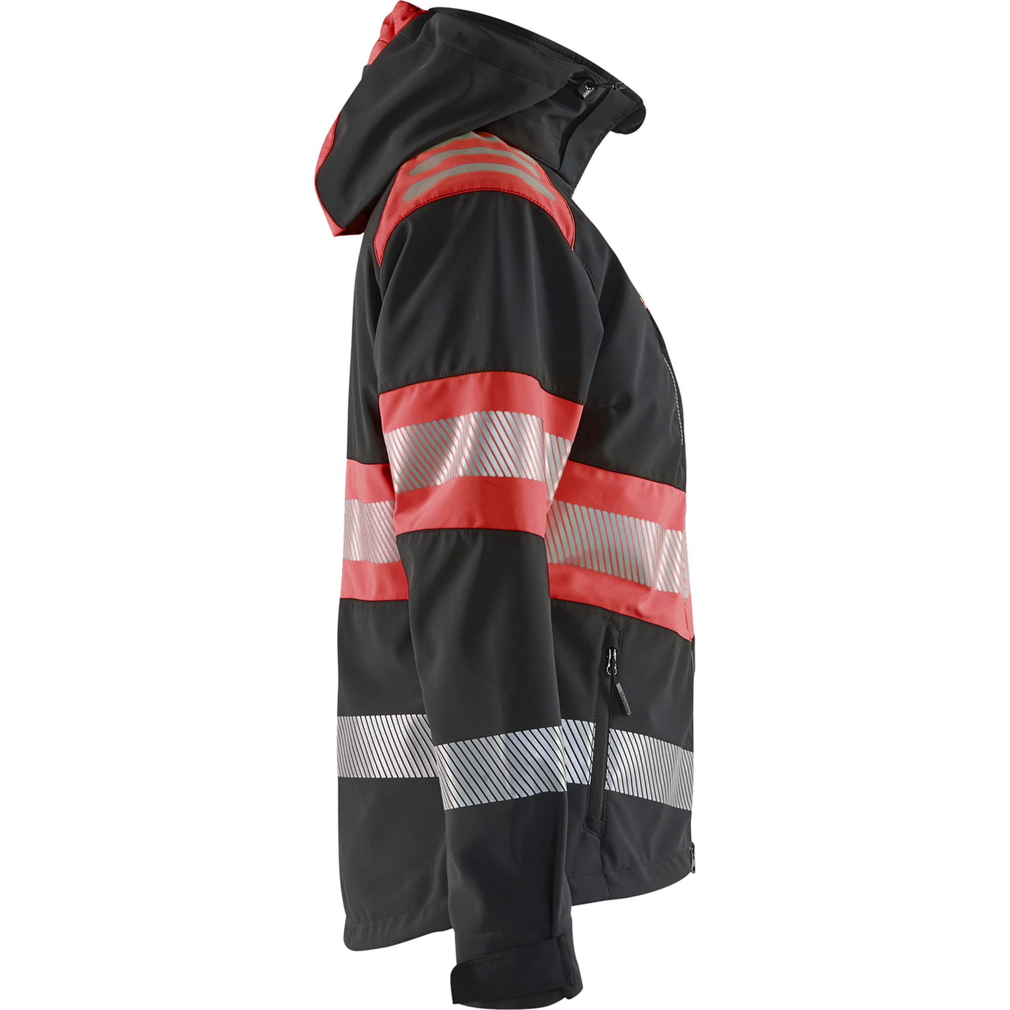 Blaklader High Vis Women's Softshell Jacket, Black/High Vis Red (2)
