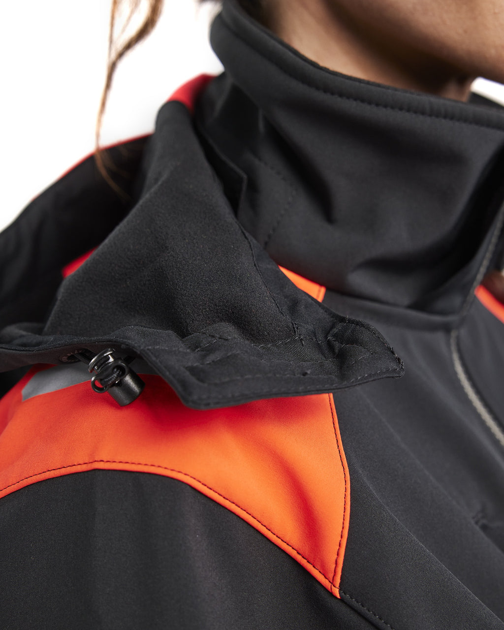 Blaklader High Vis Women's Softshell Jacket, Black/High Vis Red (7)