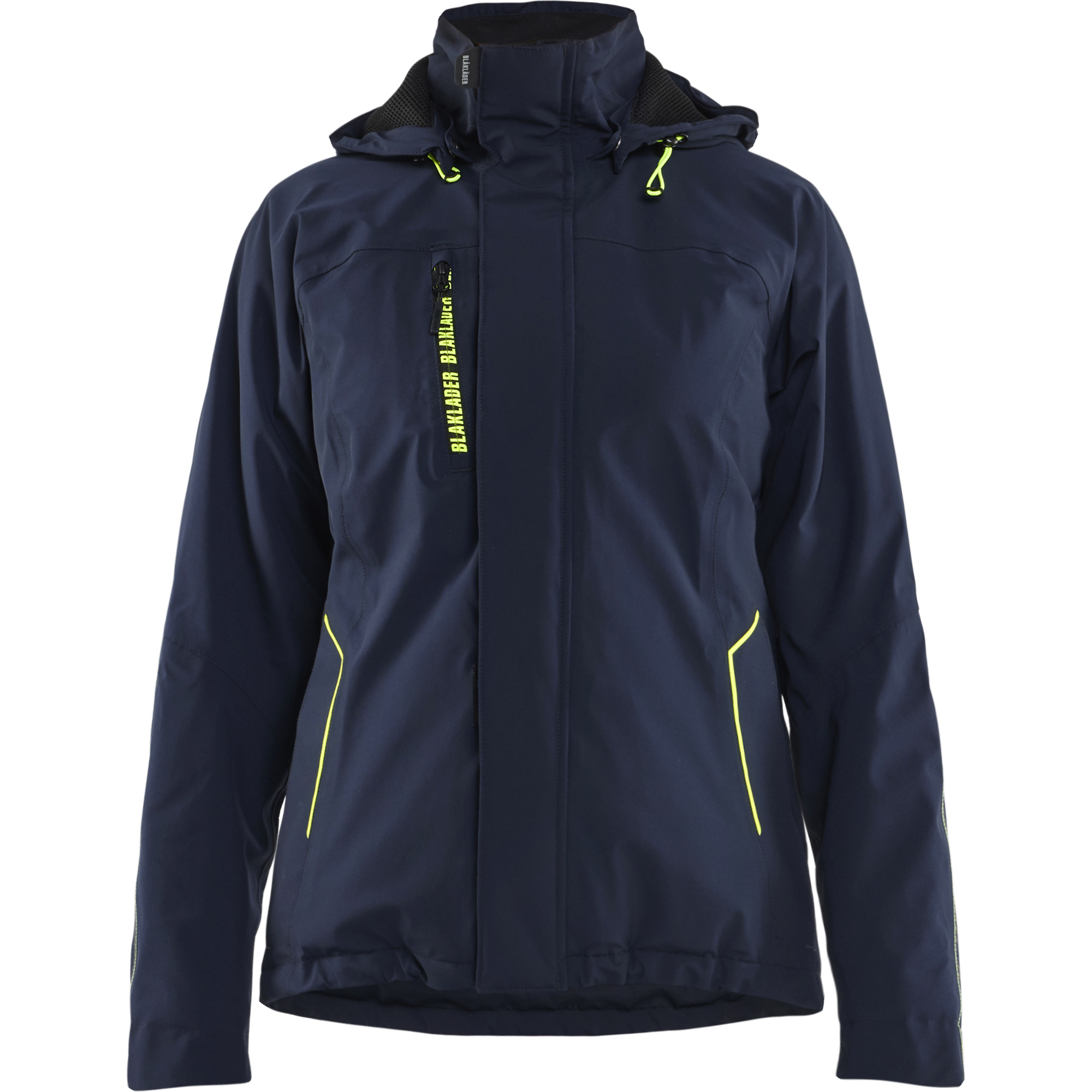 Blaklader Ladies Lined Lightweight Stretch Winter Jacket, Dark Navy/Yellow