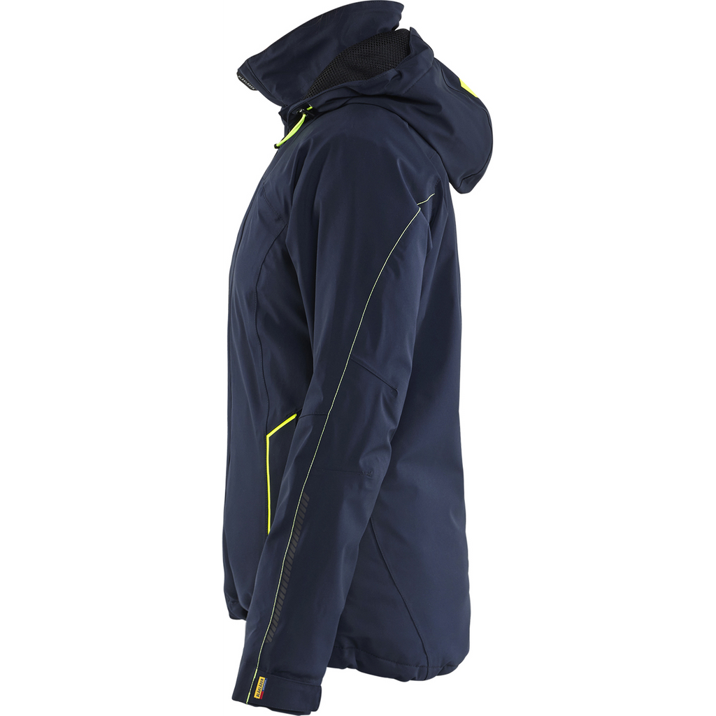 Blaklader Ladies Lined Lightweight Stretch Winter Jacket, Dark Navy/Yellow (3)