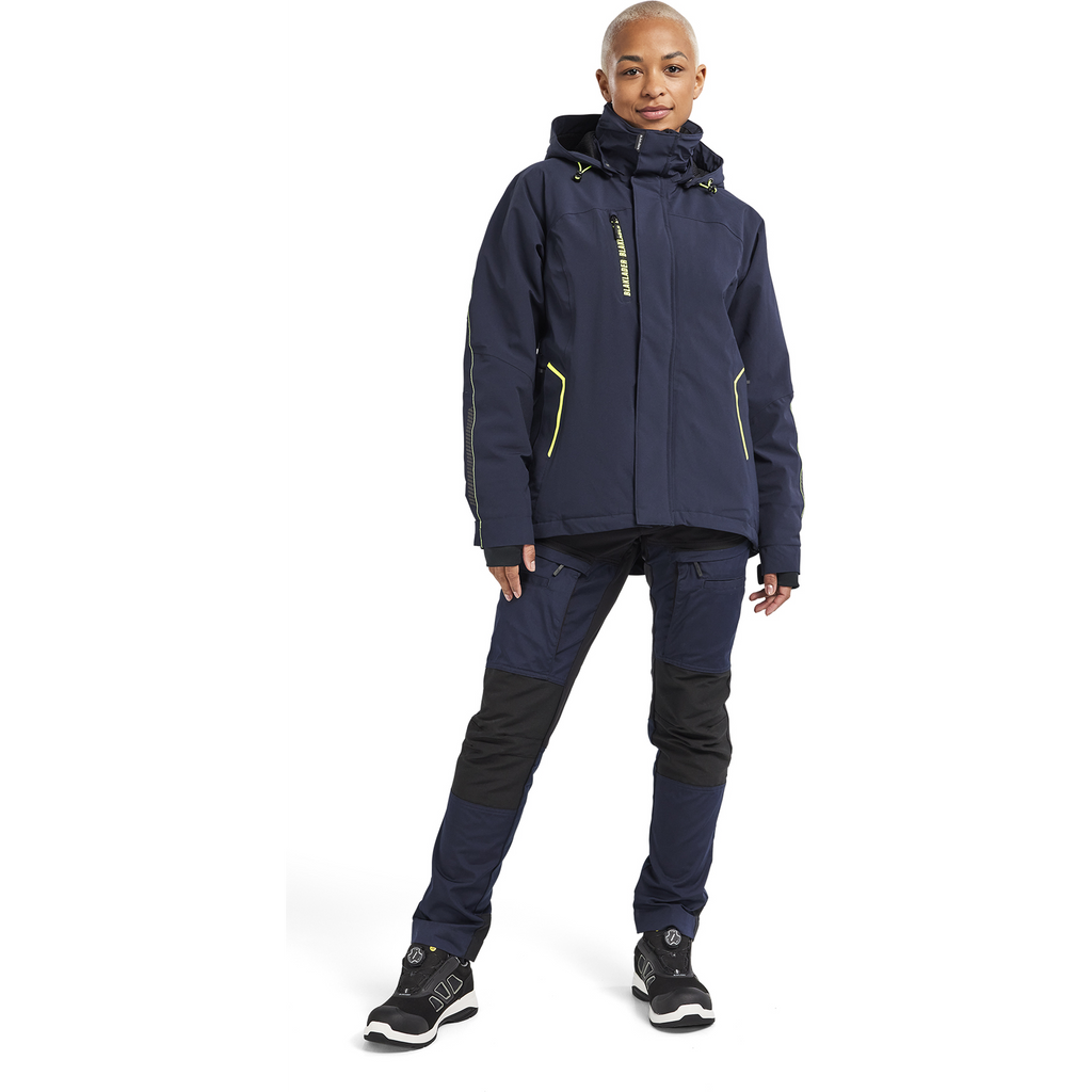 Blaklader Ladies Lined Lightweight Stretch Winter Jacket, Dark Navy/Yellow (5)