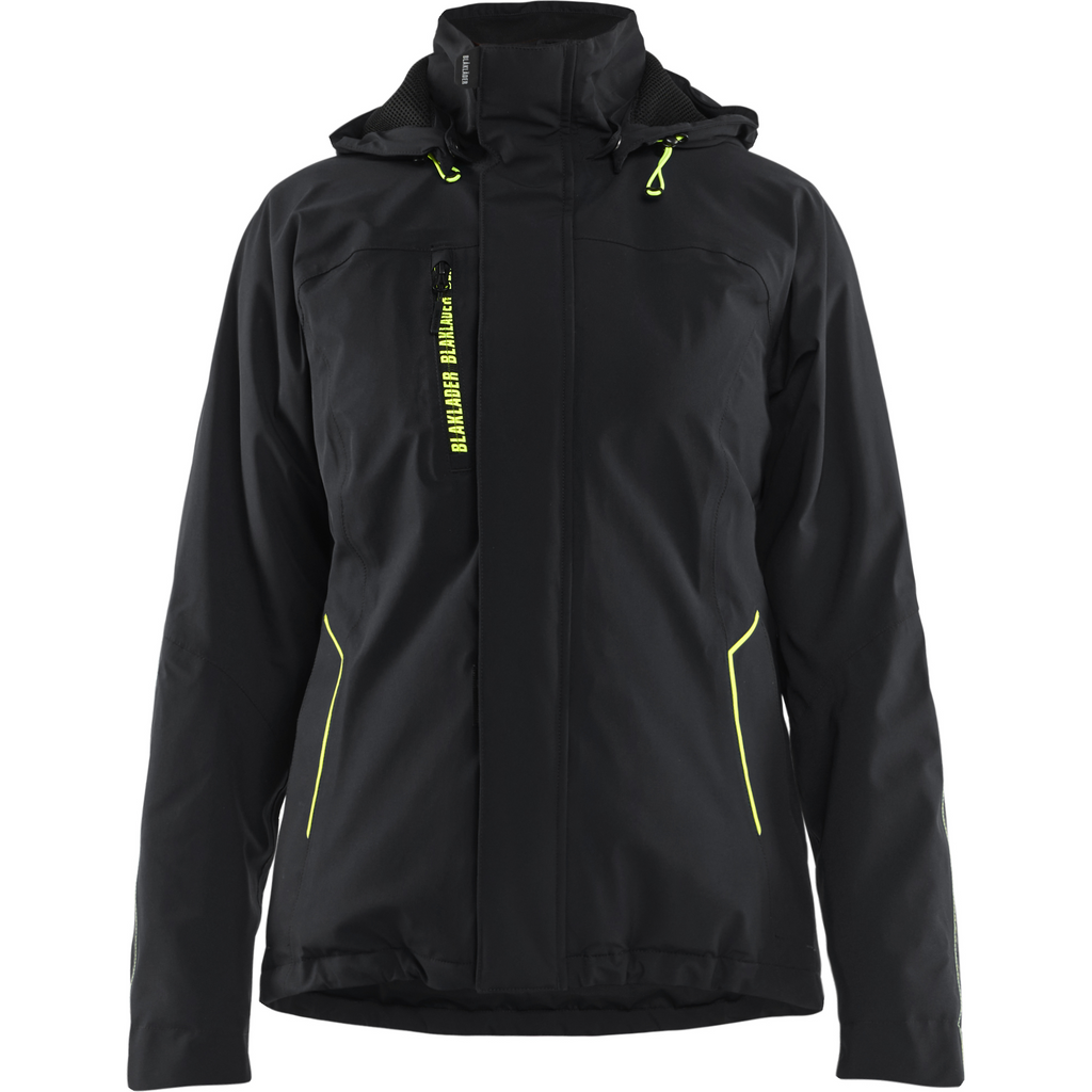 Blaklader Ladies' Lined Lightweight Stretch Winter Jacket, Black/Yellow