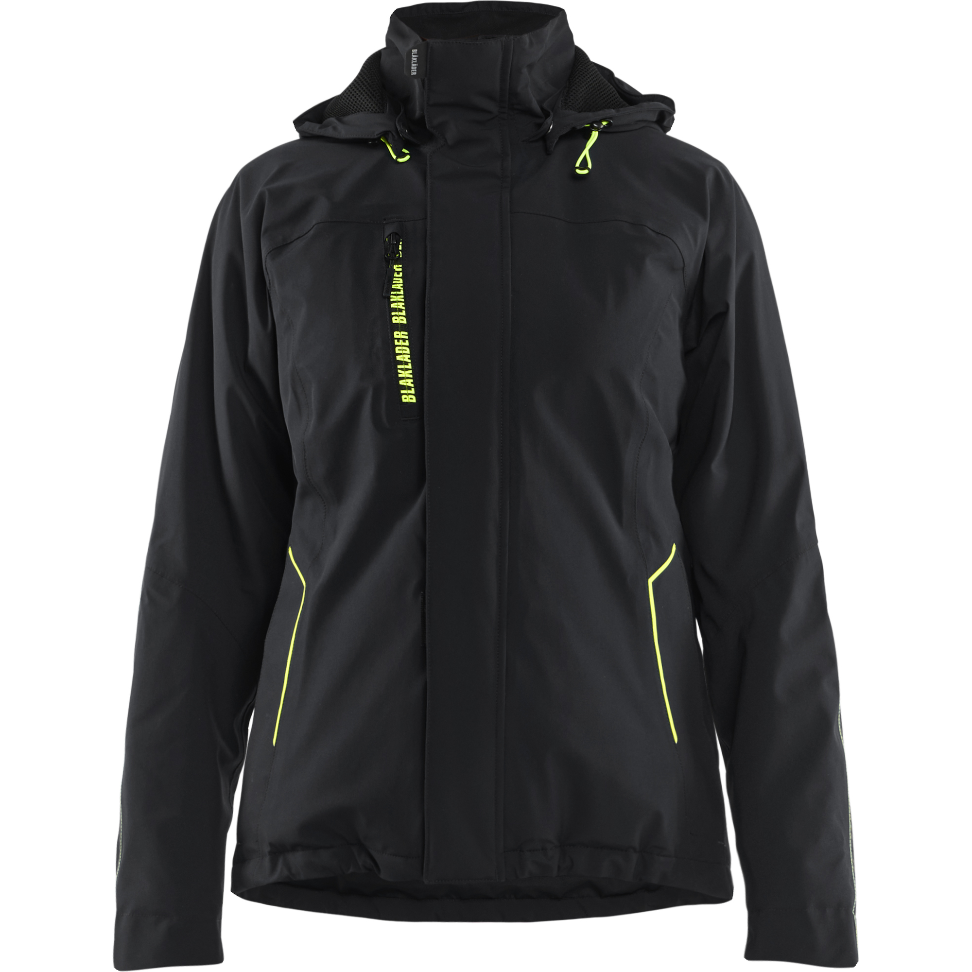 Blaklader Ladies' Lined Lightweight Stretch Winter Jacket, Black/Yellow