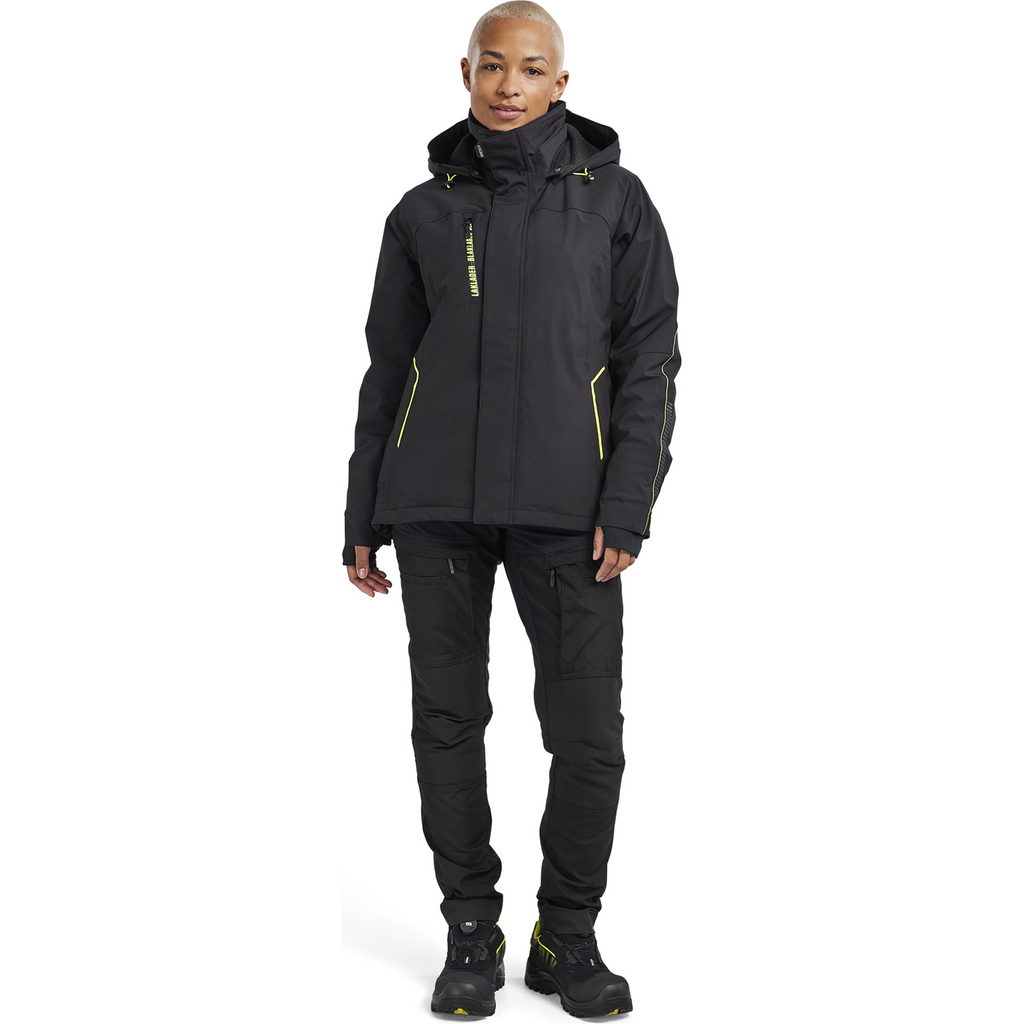 Blaklader Ladies' Lined Lightweight Stretch Winter Jacket, Black/Yellow (5)