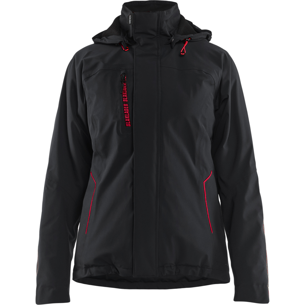 Blaklader Ladies Lined Lightweight Stretch Winter Jacket, Black/Red