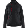 Blaklader Ladies Lined Lightweight Stretch Winter Jacket, Black/Red