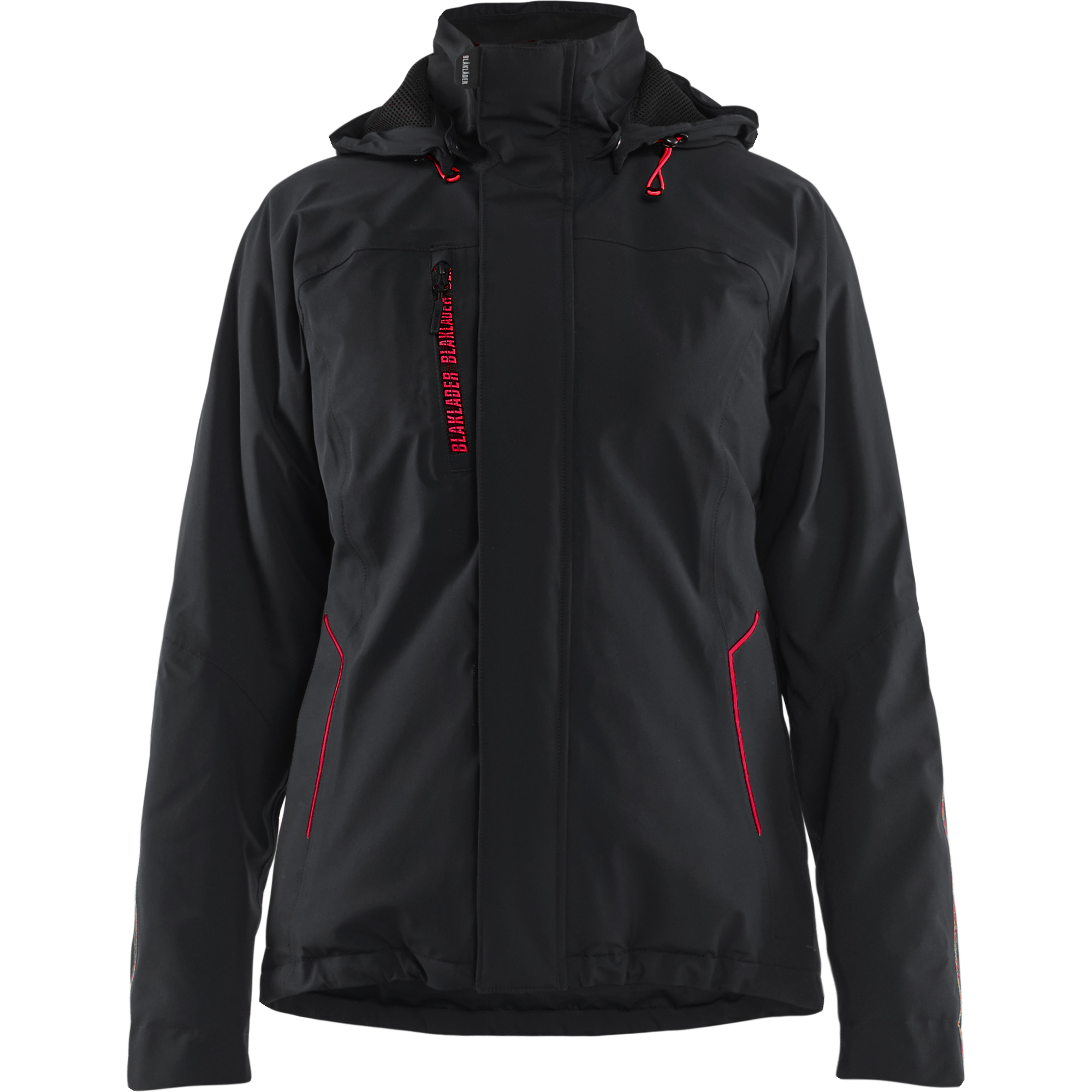 Blaklader Ladies Lined Lightweight Stretch Winter Jacket, Black/Red