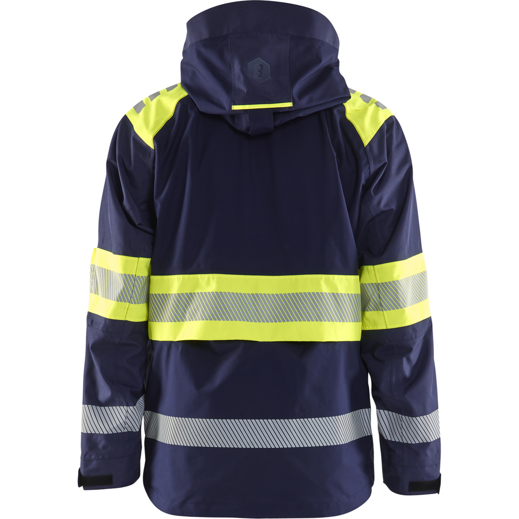Blaklader High Vis Shell Jacket, Navy Blue/ Yellow (4)
