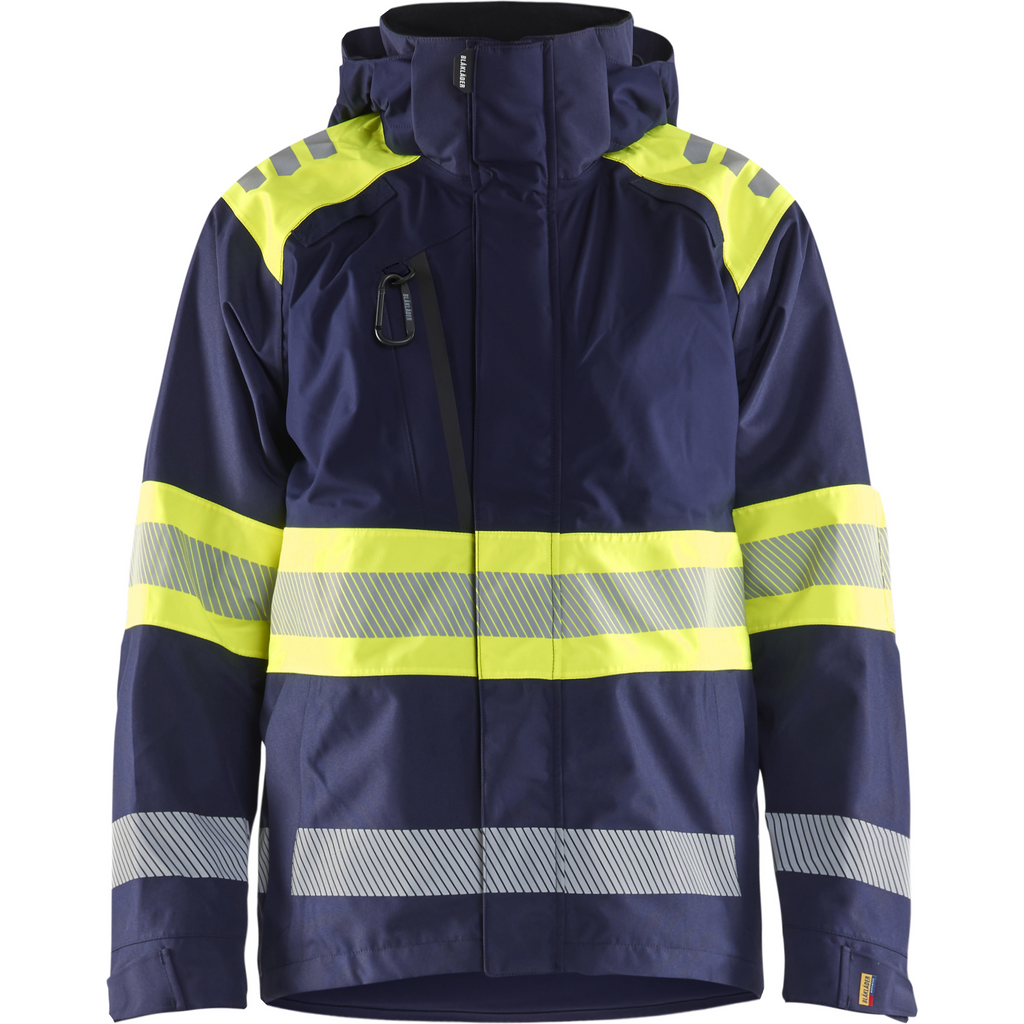 Blaklader High Vis Shell Jacket, Navy Blue/ Yellow